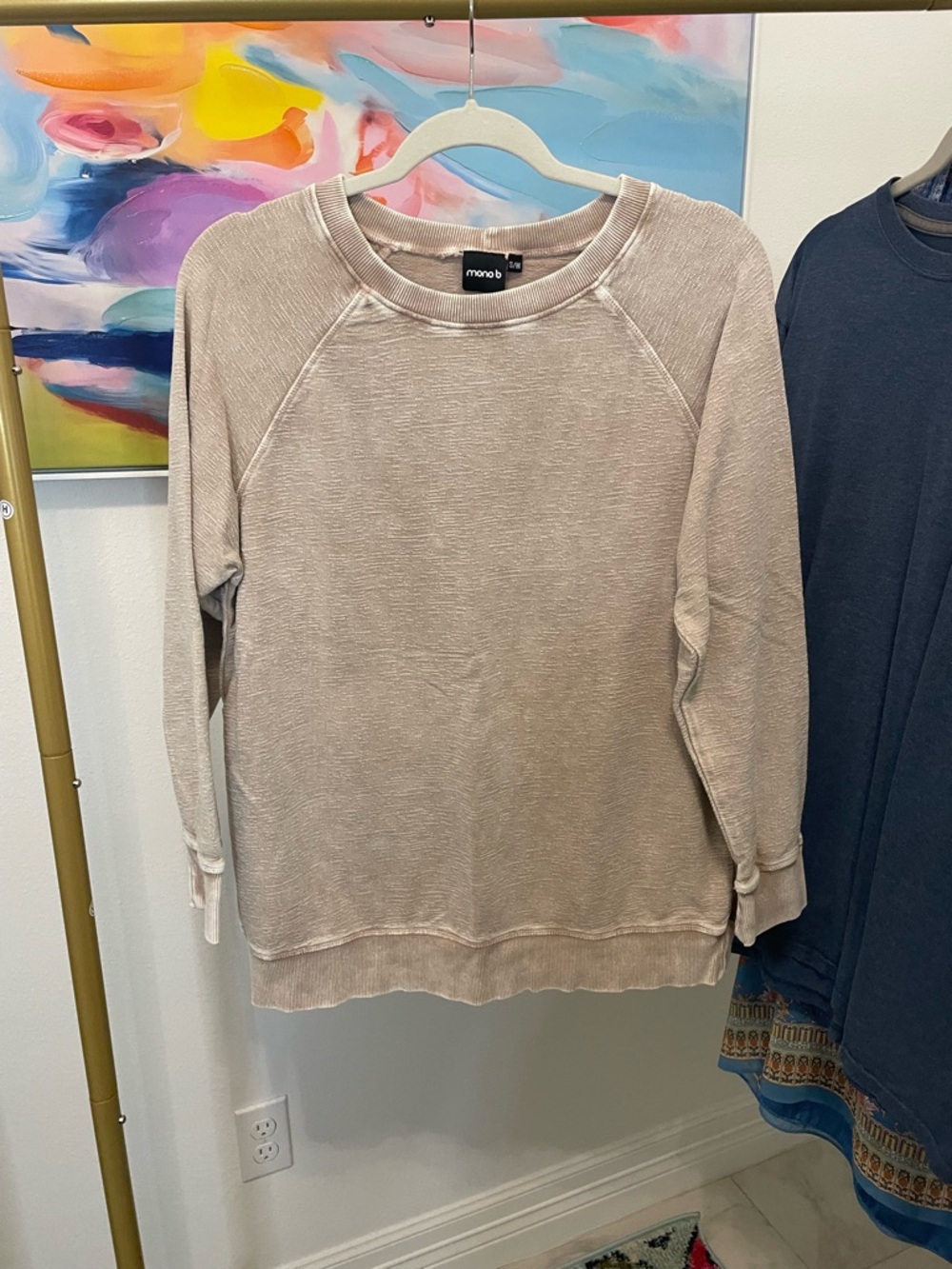 Mono B Light Beige Crewneck Pullover S/M